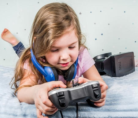 girl playing video games