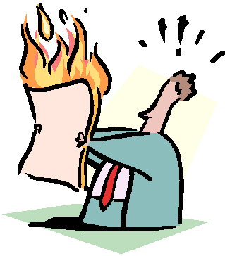 Man reading document on fire